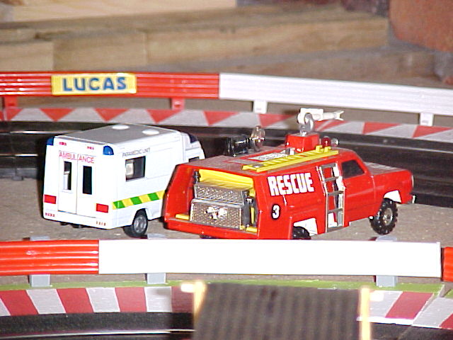 Emergency vehicles waiting