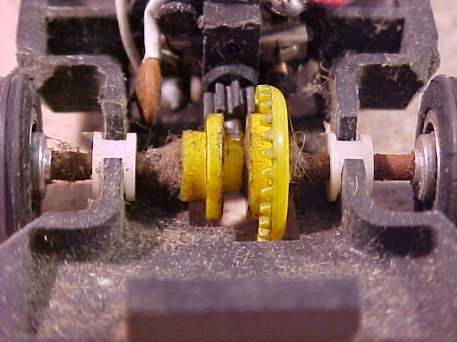 Dirty and rusty rear axle