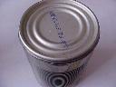 Unsuitable tin can with round edged bottom